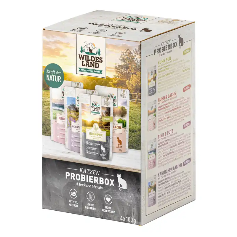 Expressversand WILDES LAND Pouchbeutel Probierbox 4 x 100 g